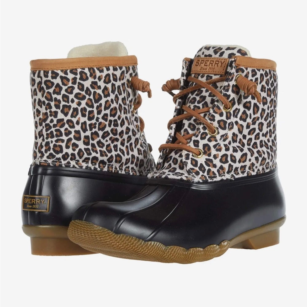 Sperry Saltwater Animal Print Textile Multi Duck Boots
